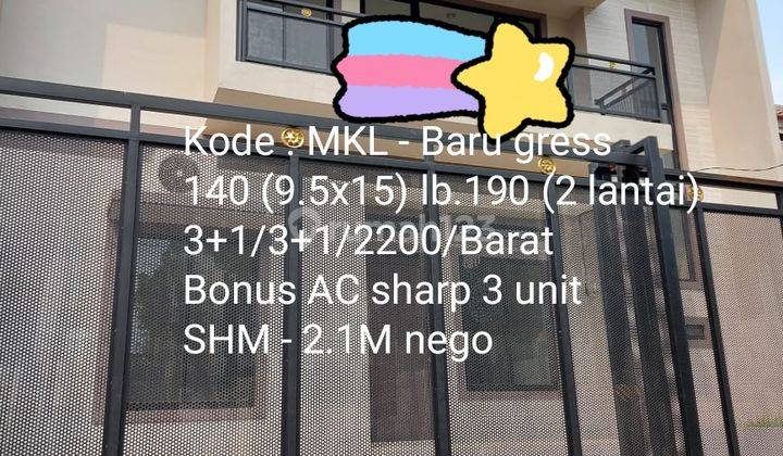 Rumah baru gress 2 lantai di @Regency melati mas 1