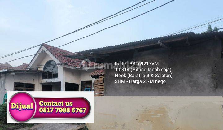 Rumah hook hitung tanah saja @Villa melati mas 1