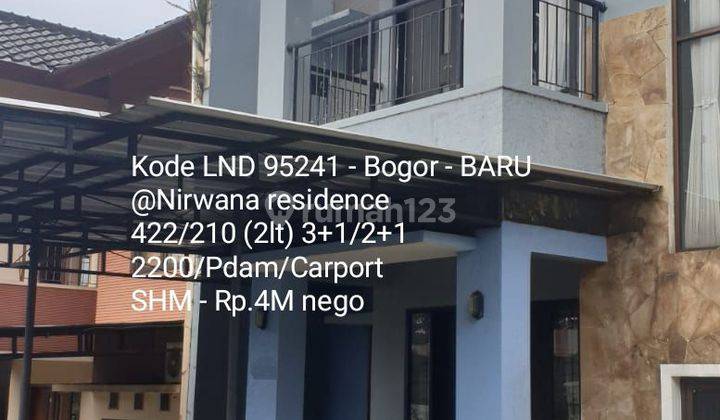 Rumah baru tanah luas,2 lantai siap huni di Nirwana Residence Bogor 1