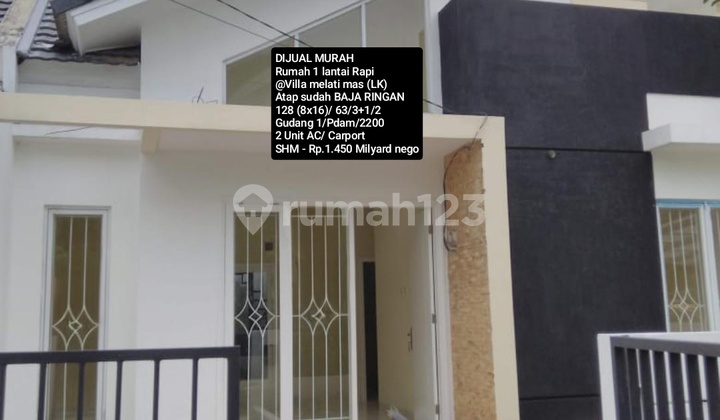 Dijual Rumah 1 Lantai Atap Baja Ringan @ Villa Melati Mas