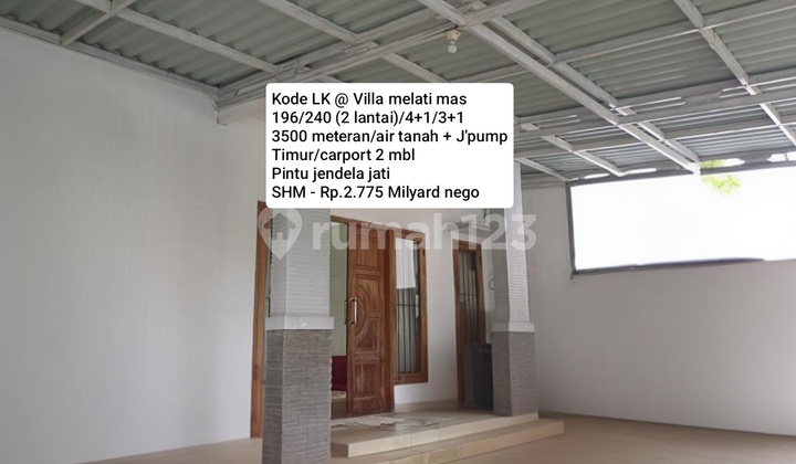 Rumah Luas Di Lokasi Nyaman @ Villa Melati Mas