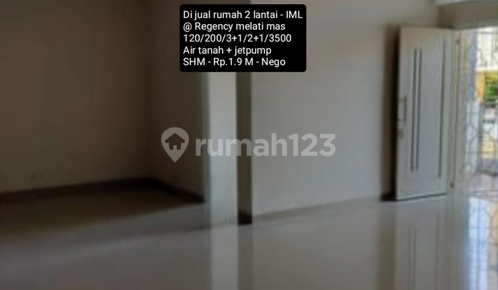 Dijual Rumah 2 Lantai Terawat @Regency Melati Mas