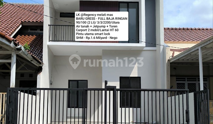Rumah Baru Gress 2 Lantai Full Baja Ringan @ Regency Melati Mas