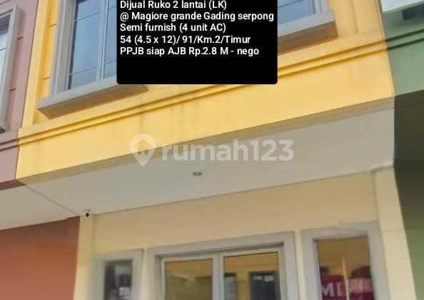 For Sale: 2-Story Shophouse Ready to Live In, Semi-Furnished @ Maggiore Grande Gading Serpong