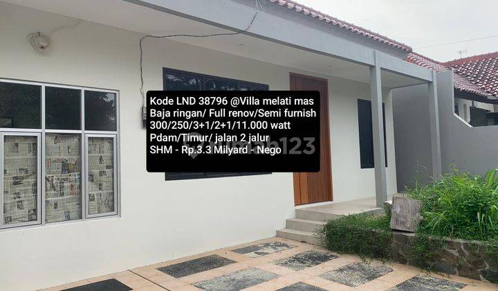 Rumah 1. 1/4 Lantai Full Renow Lokasi Bagus @ Villa Melati Mas 1