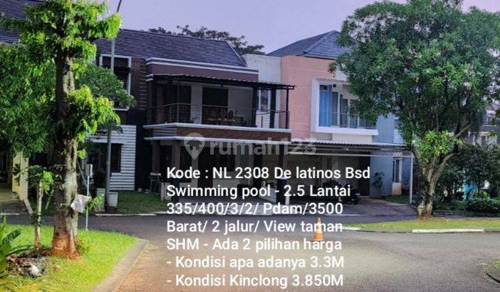 Rumah 2.5 Lantai + Kolam Renang Di Delatinos Bsd 1