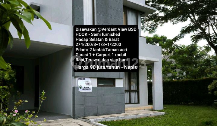Disewakan Rumah Hook Semi Furnish Siap Huni @ Verdant View Bsd