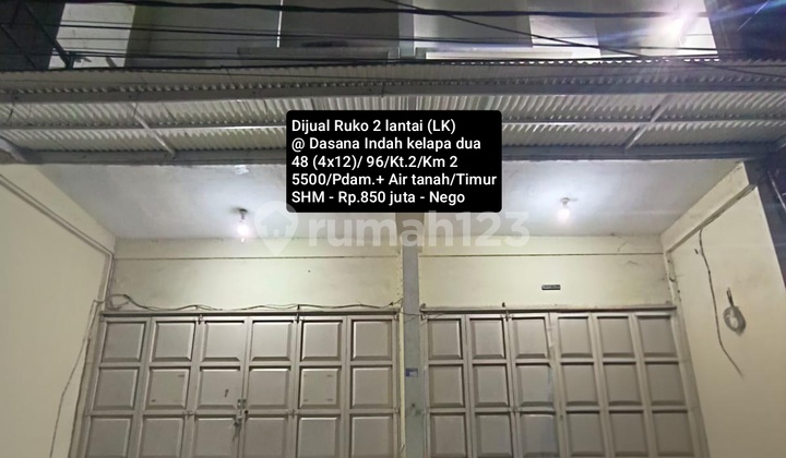 Dijual Ruko 2 Lantai @ Dasana Indah Kelapa Dua Tangerang