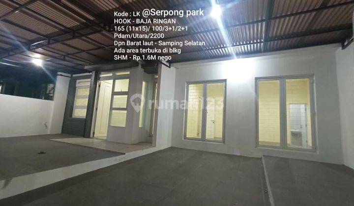 Rumah Hook 1 Lantai Siap Huni Di Serpong Park 1