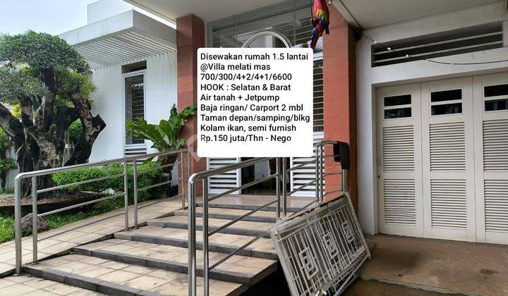 Disewakan Rumah Luas Asri @ Villa Melati Mas 1