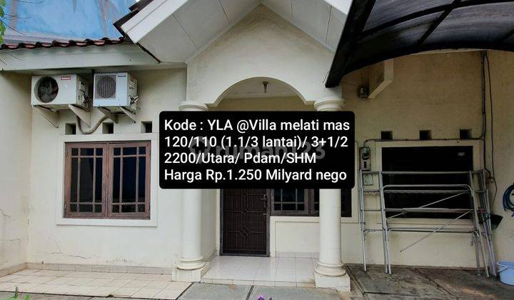 Rumah 1. 1/3 Lantai Rapi Siap Huni@ Villa Melati Mas 1