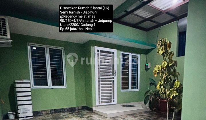 Disewakan Rumah 2 Lantai Semi Furnish Siap Huni@ Regency Melati Mas