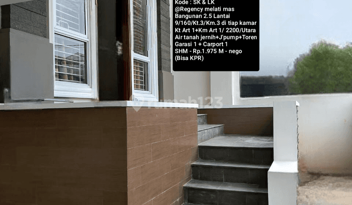 Rumah 2.5 Lantai Design Keren & Kokoh @ Regency Melati Mas 1