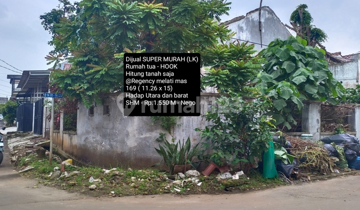 Dijual Super Murah Rumah Tua Hook Hitung Tanah Saja @ Regency Melati Mas