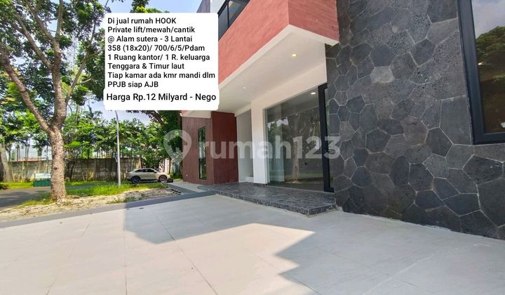 Dijual Rumah Classic, Private Lift 3 Lantai, Hook @ Alam Sutera