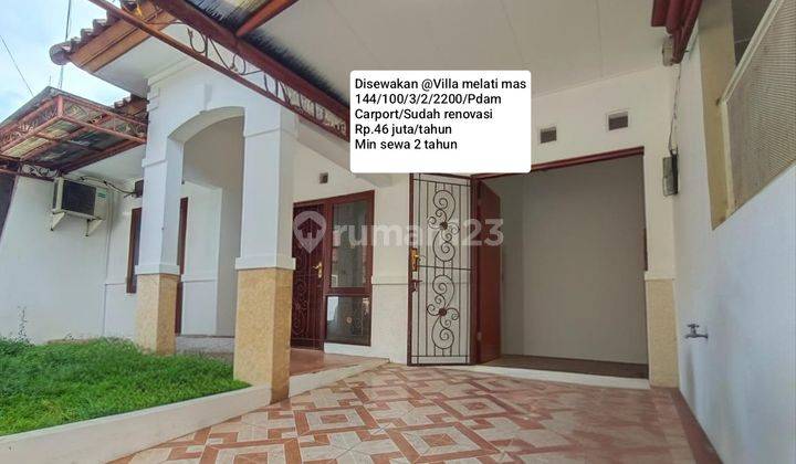 Disewakan Rumah 1 Lantai Siap Huni@ Villa Melati Mas 1