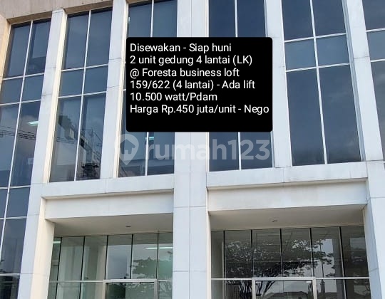 Disewakan Gedung 4 Lantai @ Foresta Business Loft Bsd