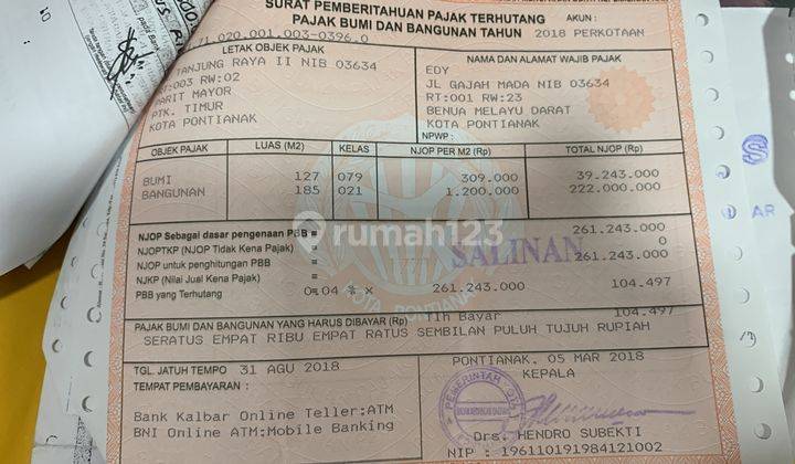 Ruko Tepi Jalan Cocok Untuk Usaha di Tanjung Raya 2 6