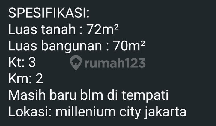 Dijual Rumah Millenium City, Baru, Harga Nego Sampai Deal 2