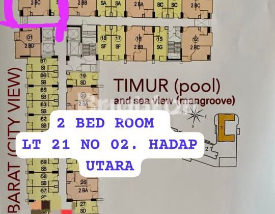 BUTUH CEPAT LAKU APARTEMEN CONNECTING MALL AMOR 2 BR FURNISHED PAKUWON CITY MALL SURABAYA 