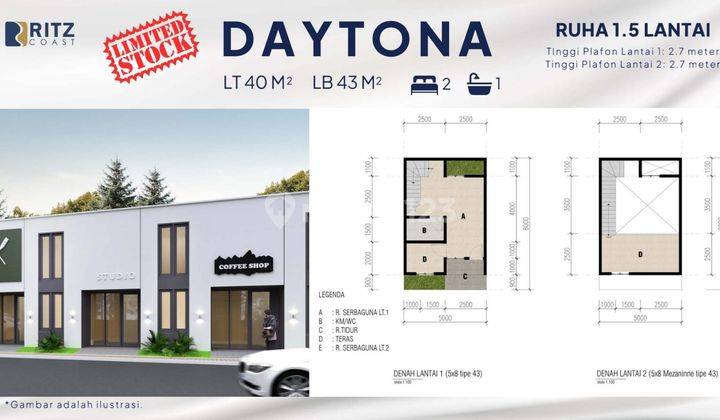 Jual Unit Rumah Usaha  Ritz Coast Nol Jalan Cemandi 6