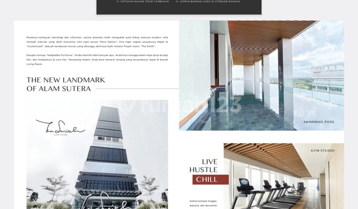 For Rent Studio Apartment The Smith Alam Sutera