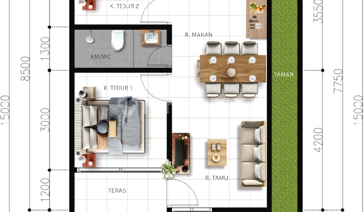 Model Japandi Type 50 Rumah Dijual Kulon Progo Yogyakarta 2