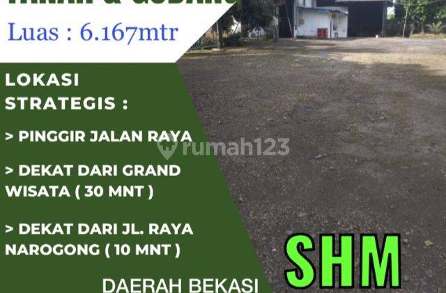 Dijual cepat tanah pinggir jalan utama Setu kabupaten Bekasi  1