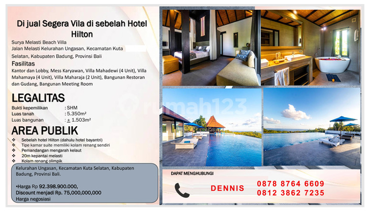 Dijual Segera Villa di sebelah Hotel Hilton Bali Dijual Segera Villa di sebelah Hotel Hilton Bali
