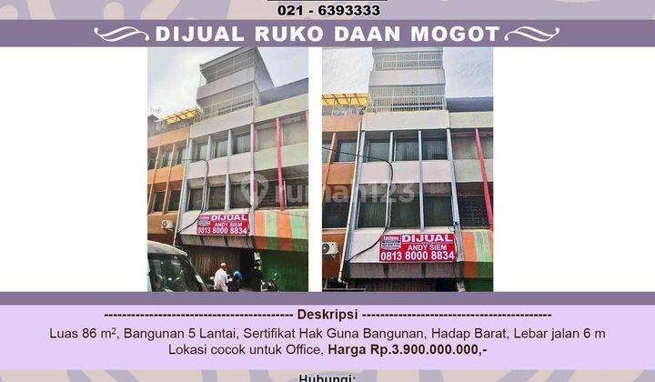 Ruko daan mogot di Daan mogot jakarta barat 1