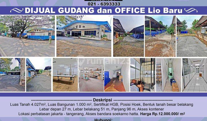 Gudang & office di Jl. Bouraq lio baru
 1