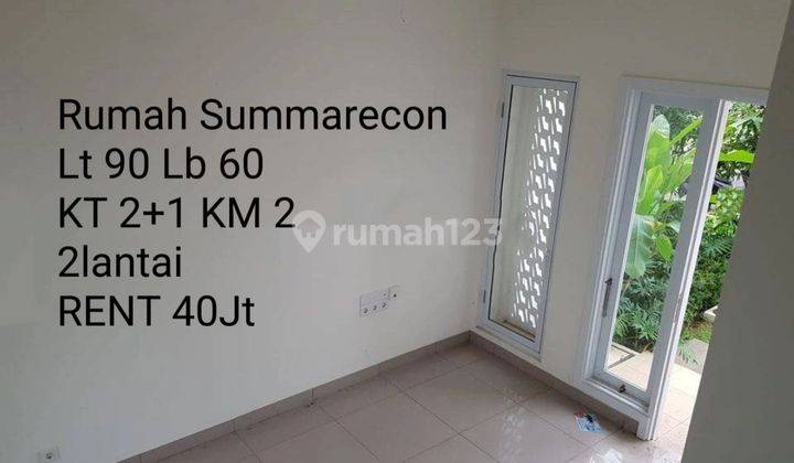 Rumah sewa Summarecon  1
