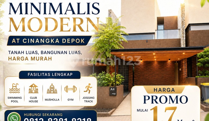Rumah Minimalis Modern 2.5 Lantai Baru, Cluster di Cinangka Depok Rumah Minimalis Modern 2.5 Lantai Baru, Cluster di Cinangka Depok