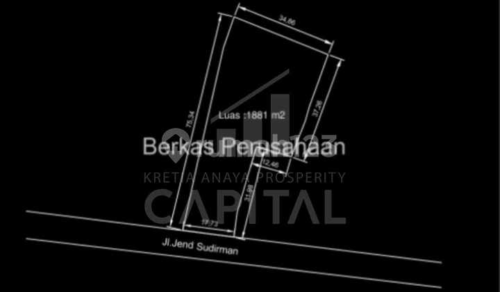 Kavling Cocok Untuk Perumahan Atau Bangunan Lainnya di Jalan Sudirman