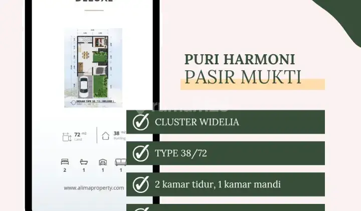 Rumah di Puri harmoni pasir mukti cluster widelia  1
