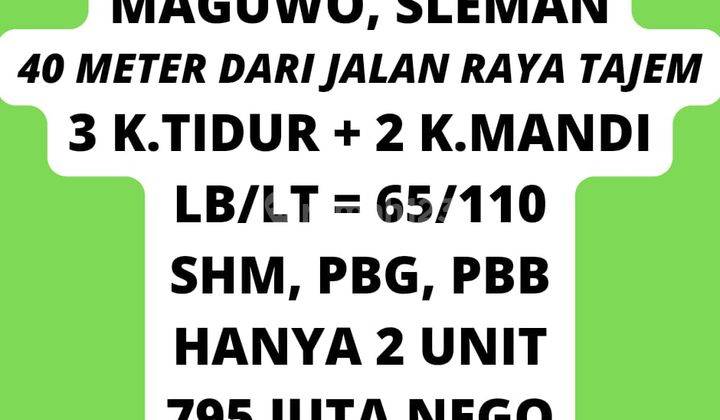 RUMAH MURAH FREE SEMUA BIAYA DI TAJEM DEKAT PASAR STAN  6