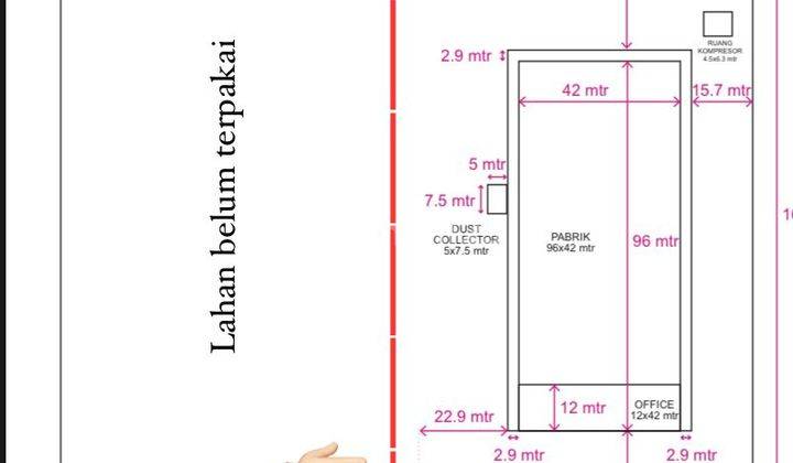 Lahan Dan Bangunan Pabrik, Luas 2,9 Ha,bisa Beli Semua Atau Sebagian,hgb,harga 80 M Nego 1