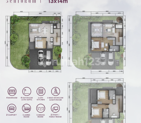 Rumah Hoek 3Lt 188M 4Kt Sentarum Asya Jgc Jakarta Garden City 2