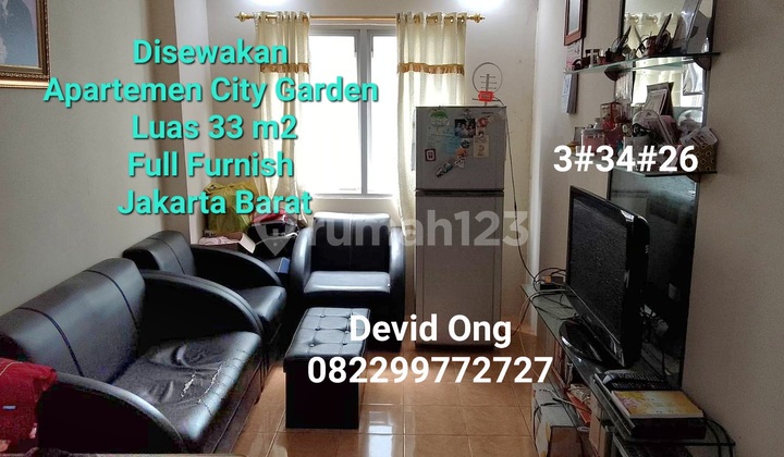 For Rent City Park Apartment Area .33 M2 Fully Furnished West Jakarta 1