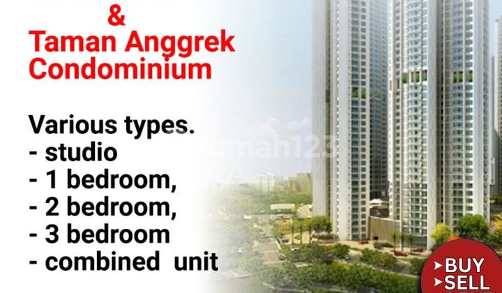 Fully Furnished, 2 Bedroom, Middle Floor, City View, Taman Anggrek Condominium 2