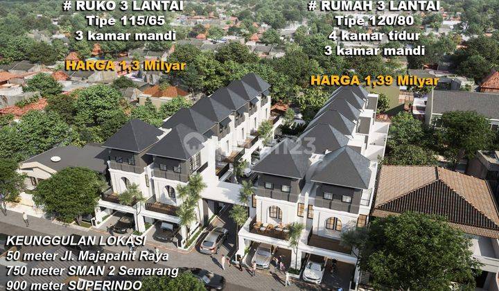 Rumah 3 Lantai Cluster Pusat Keramaian Palebon Raya 1 Menit Majapahit Raya Mcd Ada Gacoan Semarang Timur 1