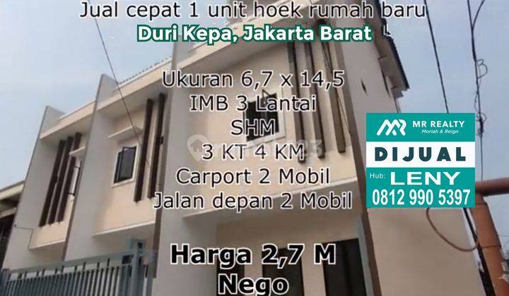 RUMAH BARU MINIMALIS DI DURI KEPA, JAKARTA  BARAT 1