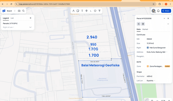 Kavling Komersial 5590 M Jl. Raya Kuta Prime Area  2