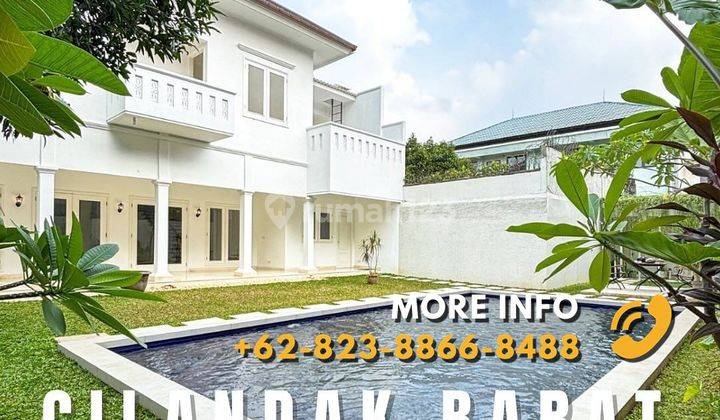 Cilandak Barat For Sale Desain Modern Classic, Taman Luas, Double High Ceiling 1