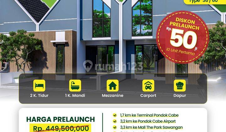 Hunian Strategis 3 Kamar Dekat Pondok Cabe Golf 1