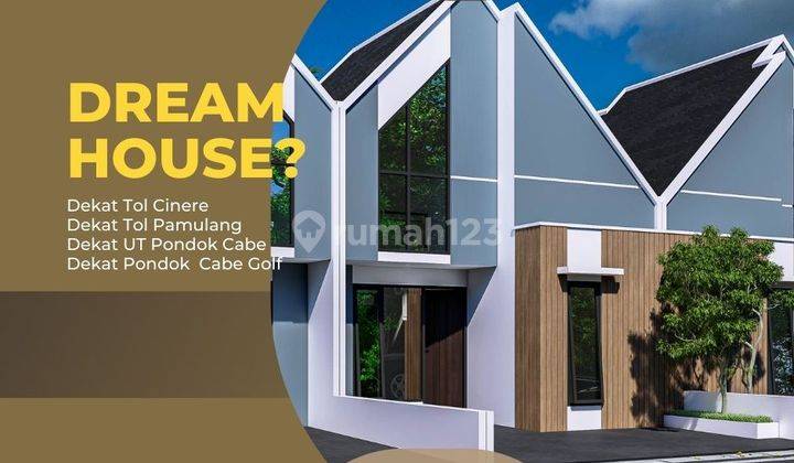 Rumah Skandinavia Mezzanine, 2 Kamar Tidur, Harga 400 Jutaan, Dekat Tol Pamulang Cinere  1