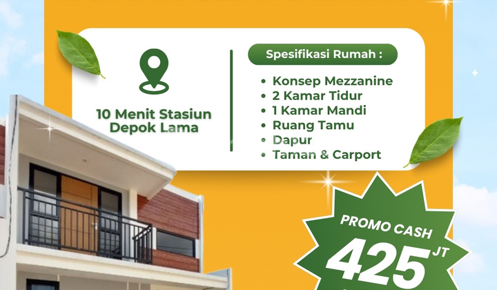 Rumah Baru Siap Huni Semi 2 Lantai Dekat Stasiun KRL Depok Harga 400 Juta Rumah Baru Siap Huni Semi 2 Lantai Dekat Stasiun KRL Depok Harga 400 Juta