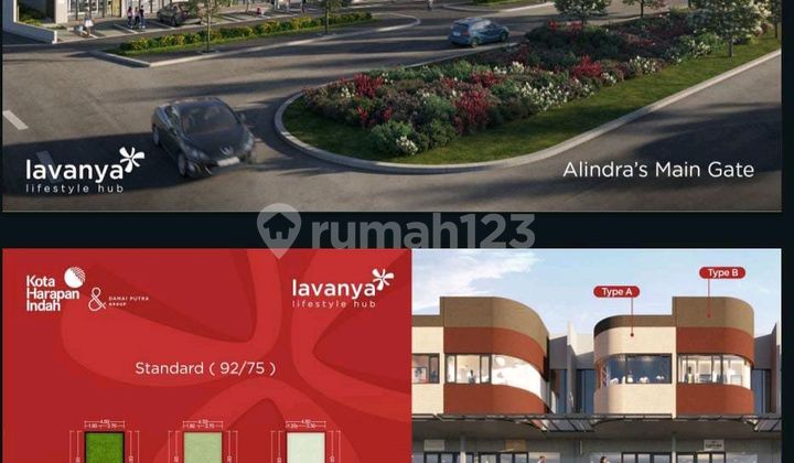 Ruko Baru Sisa 1 Unit Lavanya Harga @2,8 M Pusat Usaha Dekat 100 Mtr Sgc, Jgc, Vkg Harapan Indah Bekasi