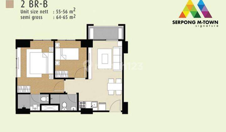 Di Jual Murah Apartement Signature Mtown 2BR Tower Herald Ade 2