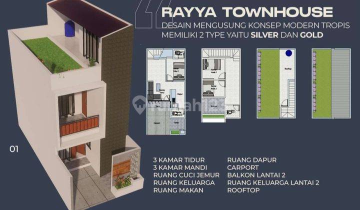 Rumah mewah murah 3 lantai deket LRT Harjamukti tol Cibubur  2